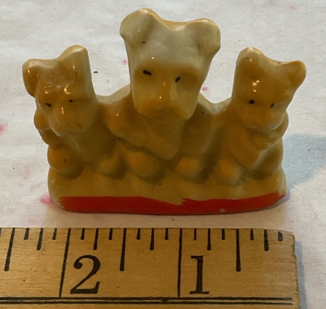 Vintage 1950s Porcelain Japanese Dog Miniature West Highland White Terrier Trio