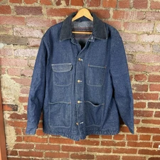 Vintage Blue Bell Denim Chore Jacket Mens 46 Blanket Lined Corduroy Wrangler