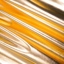 Gold Polyester Fabric Metallic Foil Lame Spandex Material 4-Way Stretch...
