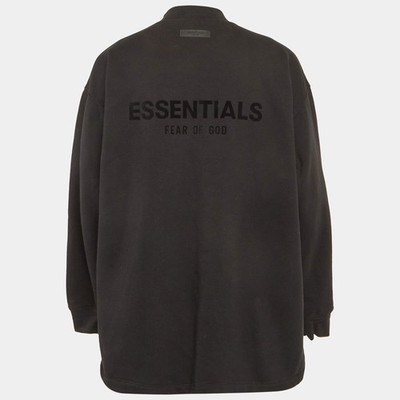 Essentials Fear of God Black Cotton Knit Mock Neck Sweatshirt L