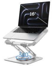 Adjustable Laptop Stand, Computer Stand with 360 Rotating Base, Ergonomic