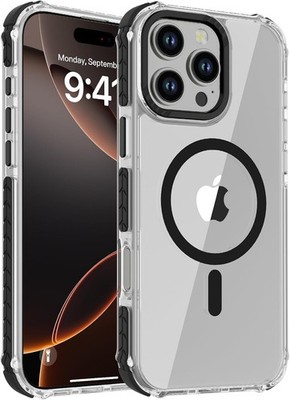 Strong Magnetic Case for iPhone 16 Pro Max 6.9-Inch Clear Slim Shockproof Cover
