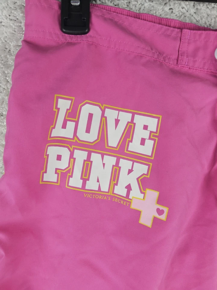 Vintage Y2K PINK Victoria Secret Lifeguard Swim Shorts Size Medium Pink Yellow - Image 4 of 4