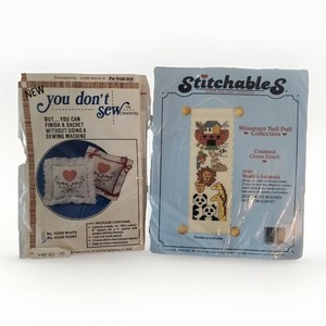 Cross Stitch Kit Lot of 3 Embroidery Needle Craft Patterns Bell Pull Cat Kitten