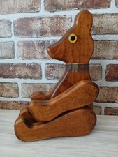 Vintage Wooden Teddy Bear Handmade Moveable Arms And Legs Solid Wood