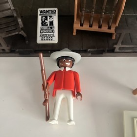 Vintage Playmobil Sheriffs Office Incomplete With Extra Cowboys And Instructions