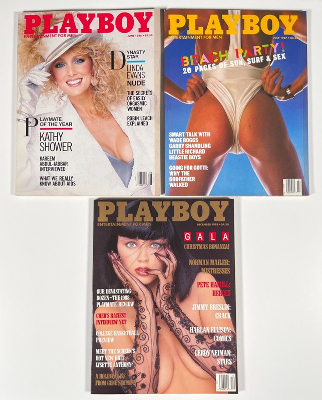 Vintage Playboy Magazine Lot — June 1986, July 1987, Dec 1988 — VG+