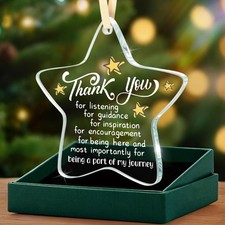 Thank You Gifts for Women Men– Teacher Christmas Thanksgiving Star Glass O