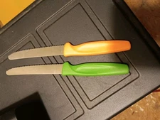 Wusthof Solingen Germany Orange & Green Butter Or Steak Knives