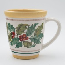 Vintage Longaberger American Holly Holiday Coffee Mug Made in USA