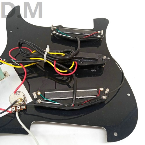 Cubierta trasera negra SSS Loaded Pickup de doble riel para Stratocaster - Imagen 7 de 10