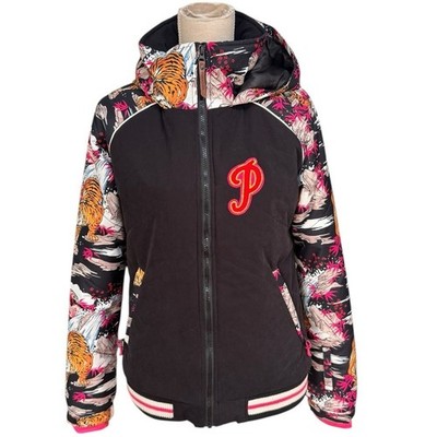 Protest Amor Jacket Girls Ski Jacket in Black Tiger Print 176/ 16 yrs