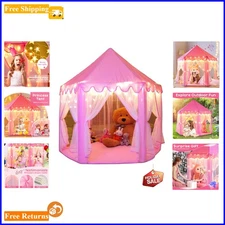 Princess Castle Play Tent for Kids with Star Lights - 55'' x 53'' Indoor/Outdoor