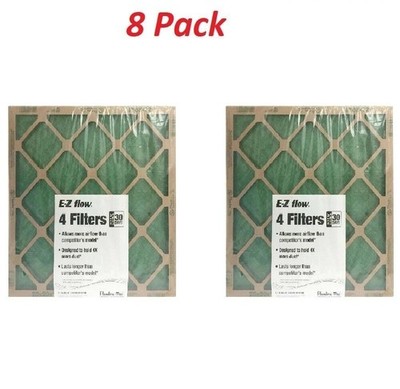 (12 Pack) Flanders Precisionaire Nested Glass Air Filter - 20'' x 25'' x 1'', Green