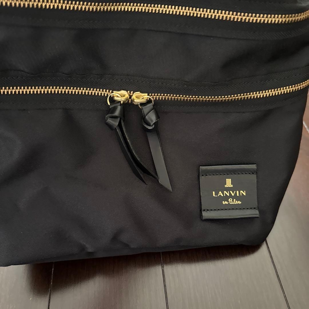 LANVIN Black Nylon Backpack Adjustable Straps Nea… - image 5