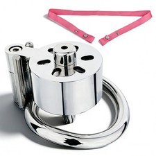 Male Chastity Cage Restraint Cages Device With Metal Urethra Plug Base Ring Set