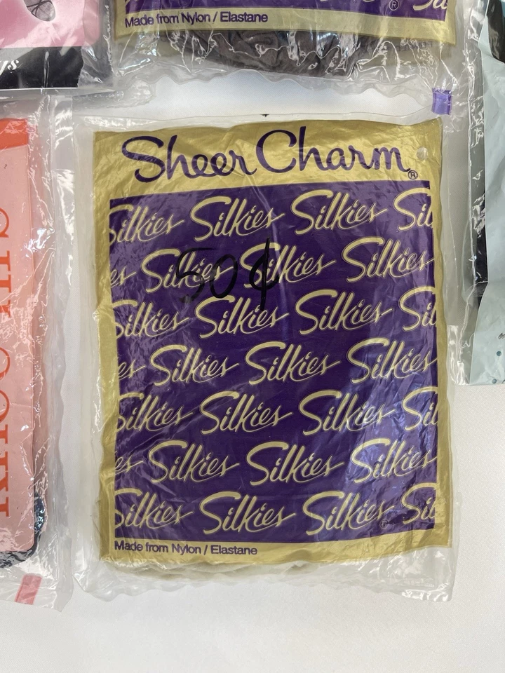 VTG Lot Of 5 Silkies Queen Knee Highs Pantyhose Queen Navy Ivory BlackNEW - Image 3 of 4