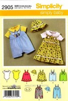 Simplicity Sewing Pattern 2905 Baby Clothes Rompers Bodysuit Jumper Xxs-l Simplicity Sewing Pattern 2905 Baby Clothes Rompers Bodysuit Jumper Xxs-l