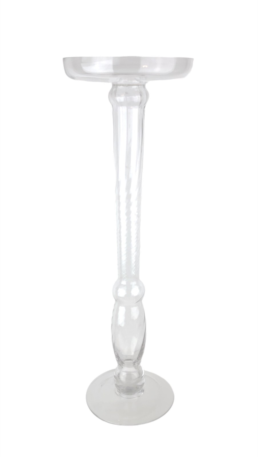 Italian Tall Glass Floor Candle Holder 28" Tall Dramatic