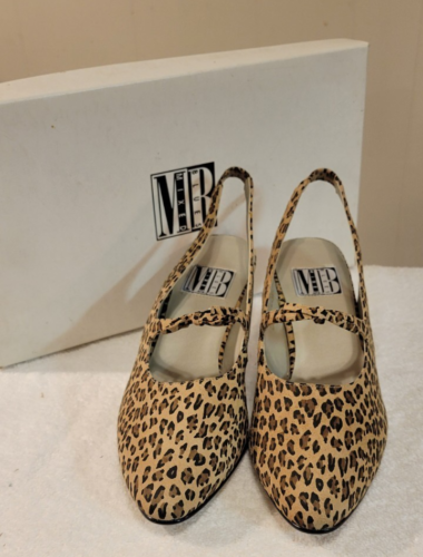 Gemischte Blautöne Damen Slingback Leopardenmuster Pumps Größe 8 Medium neu im Karton - Bild 2 von 5