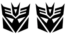 Decepticon Transformers Two 5" Black Vinyl Decals Car Windows laptop Tablet