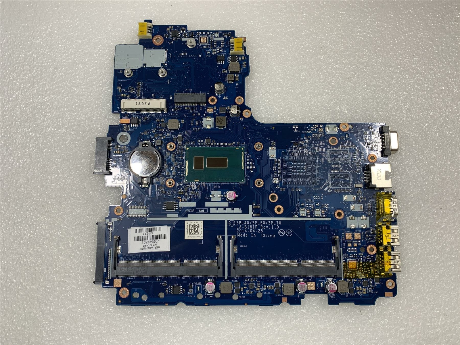 HP ProBook 450 G2 799548-601 501 001 Intel Celeron 3205U Motherboard- READ