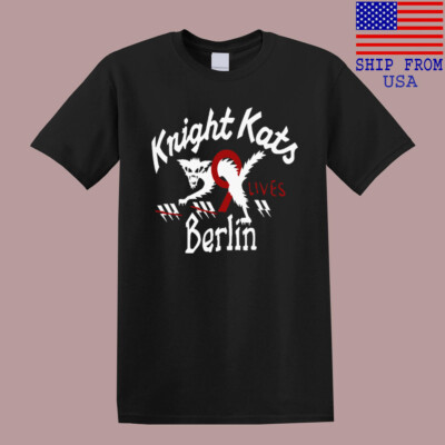 Knight Kats 9 Lives Berlin Motor Men's Black T-Shirt Size S-5XL