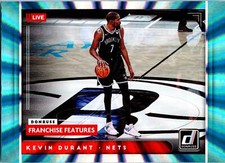 2021-22 Donruss #28 Kevin Durant Franchise Features Holo Teal Laser