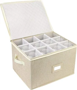Stemware Storage Container, Hard Shell, Stackable Wine Glass Storage Box with... - Picture 1 of 3