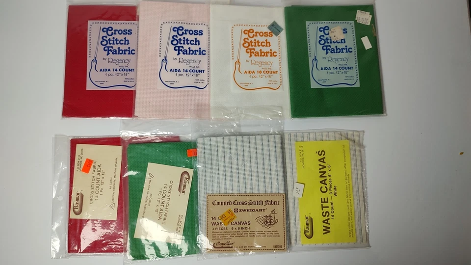 Lot of Counted Cross Stitch Supplies Floss Aida Fabric Magnetic board patterns - Image 4 of 4