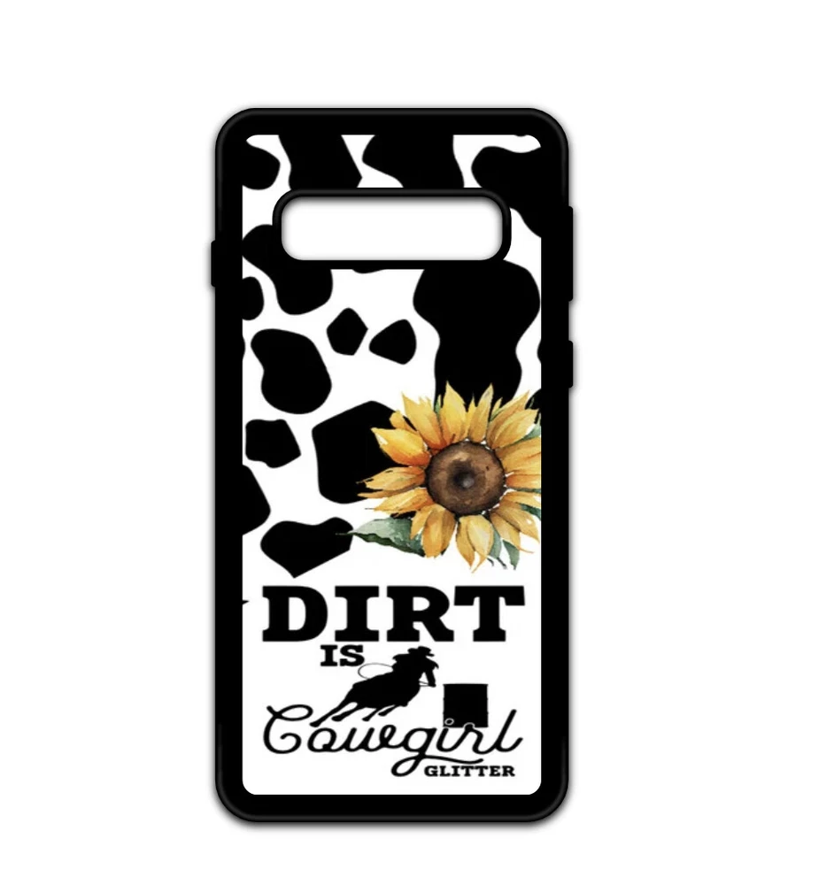 Phone Case for Galaxy S20 S21 S22 S23 Ultra Cow Print Barrel Racing Cowgirl Case