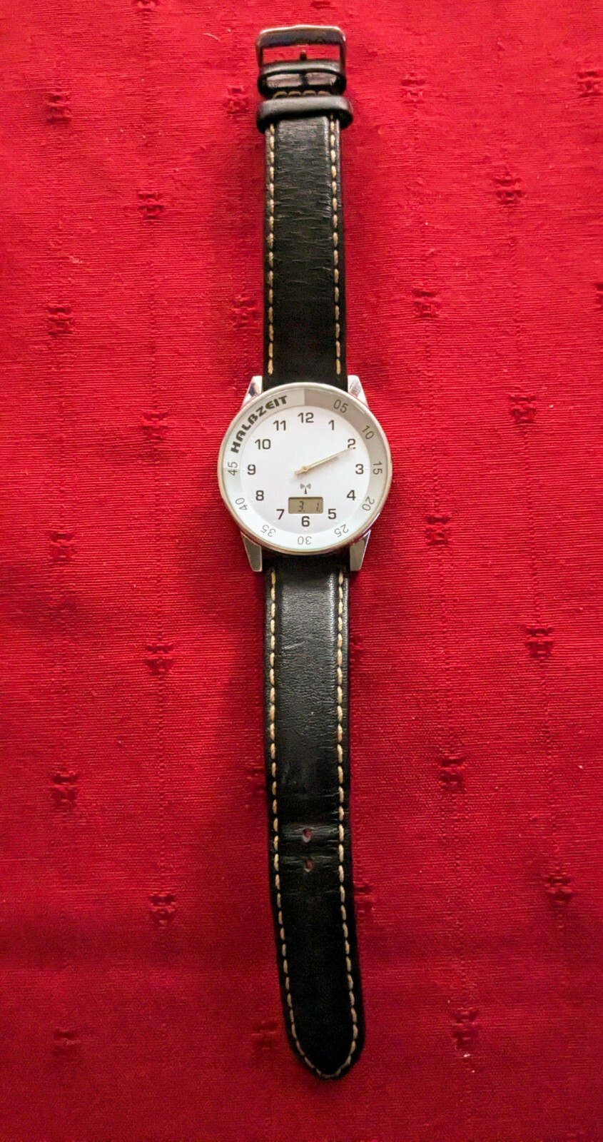 Junghans Armbanduhr, Funkuhr mit Quarzuhrwerk, moderne Art, Fabrikat