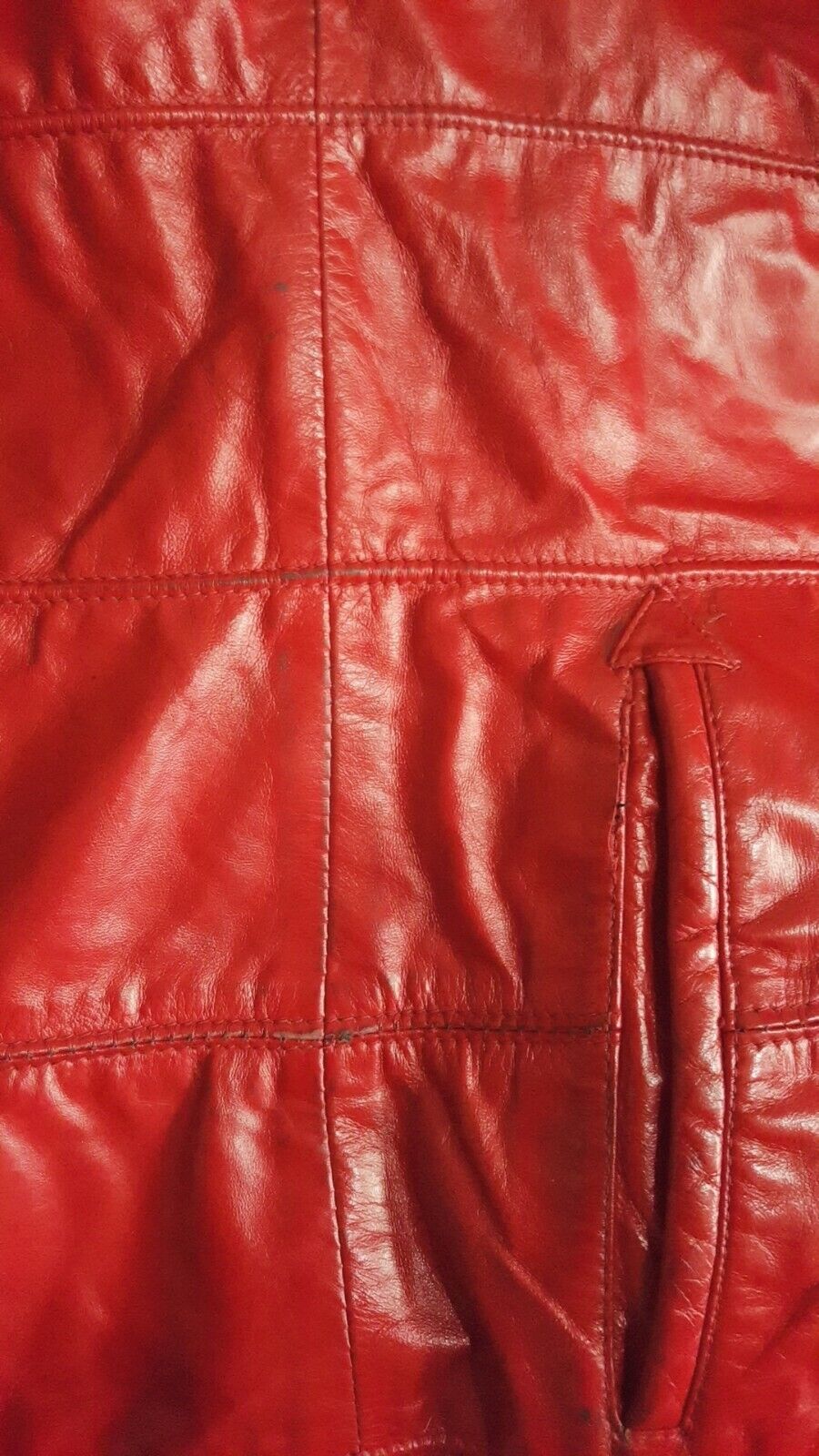Red Patent Leather Shearling Sheepskin Lined Fox … - image 8