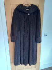 Rare Find Womens Ladies Long Nutria Real Fur Coat Argentinian Fur