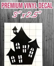 Spooky House Vinyl Decal Halloween 3 x2.5 Black Spooky Season SPOOKYSZN