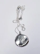 Silpada Floral Joy Pendant Necklace, October Marigold Box chain