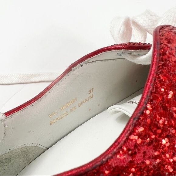 Sneakers basse Saint Laurent skate rosso glitter stringate taglia 37 7