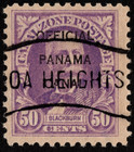 Canal Zone Stamp Scott # O8 Used - 50 Cents Lilac w Type Ia Official Overprint