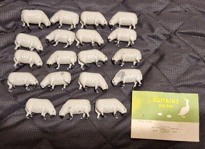Vintage Britains Lead Farm Weideschafe (×19) Einzelpersonen 