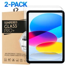 2-Pack Tempered Glass Screen Protector For iPad 10th Generation 10.9" 2022