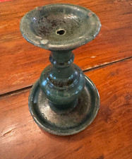 Antigua lámpara/candelabro chino Shiwan Greenware cerámica aceite