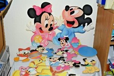 Vintage 10-piece Disney Cardboard Mickey Mouse Bathroom Nursery Wall Decor VGC