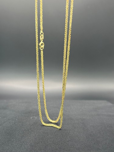 22”2mm. 14K Gold Spiga Chain Necklace
