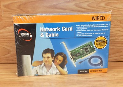 Network Everywhere (NC100U-WM) Wired Network Card & Cable Sealed in Box! 
