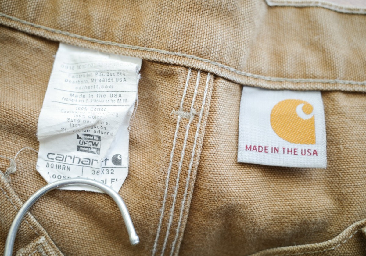 VTG Carhartt B01 BRN Double Knee Carpenter Pants 36 x 32 Loose 