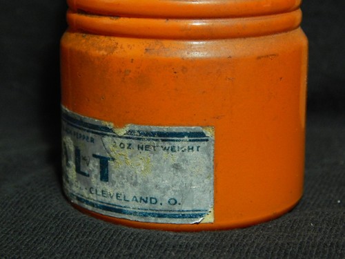 The Euclid Coffee Co. (Cleveland, O.) Orange Glass Spiral Salt Shaker w/ Cap - Bild 6 von 9