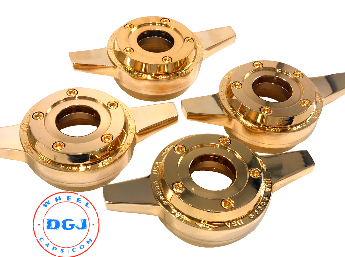 ゴールド ロープスタイル リング ダイヤモンド風 Zenith Gold Locking Style Cut Knock-Off Spinner Cap for Lowrider