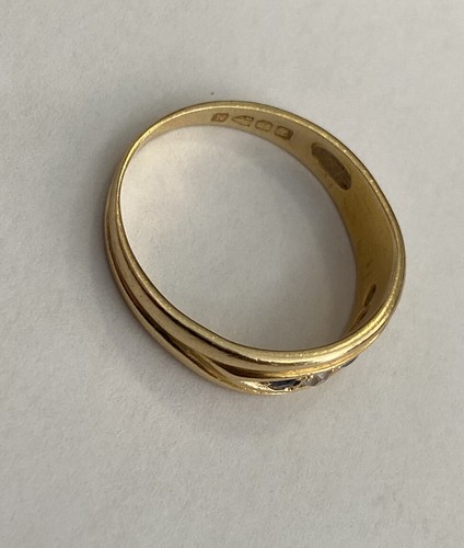 Stunning 18ct Yellow Gold Sapphire & Diamond VICTORIAN Chester 1895 Ring Size O - Picture 10 of 24