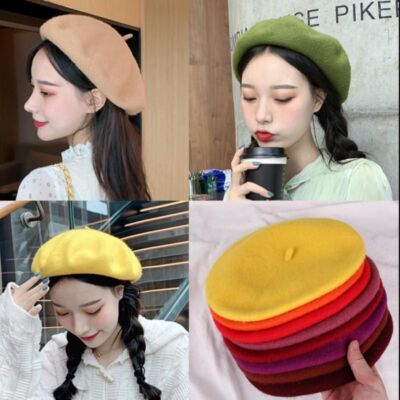 French Artist Beret - Autumn Winter Painter Cap Women Wool  display picture 3