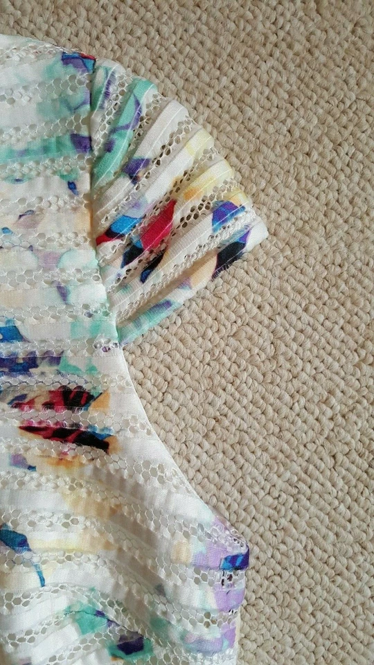 Vestido VINTAGE Mujer-SANGRÍA-blanco/multicolor estampado rayas forrado gorra slv-10 Foto 3 de 4